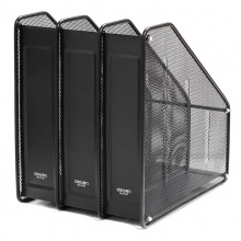 得力 9197 金屬三聯(lián)雜志架 黑色